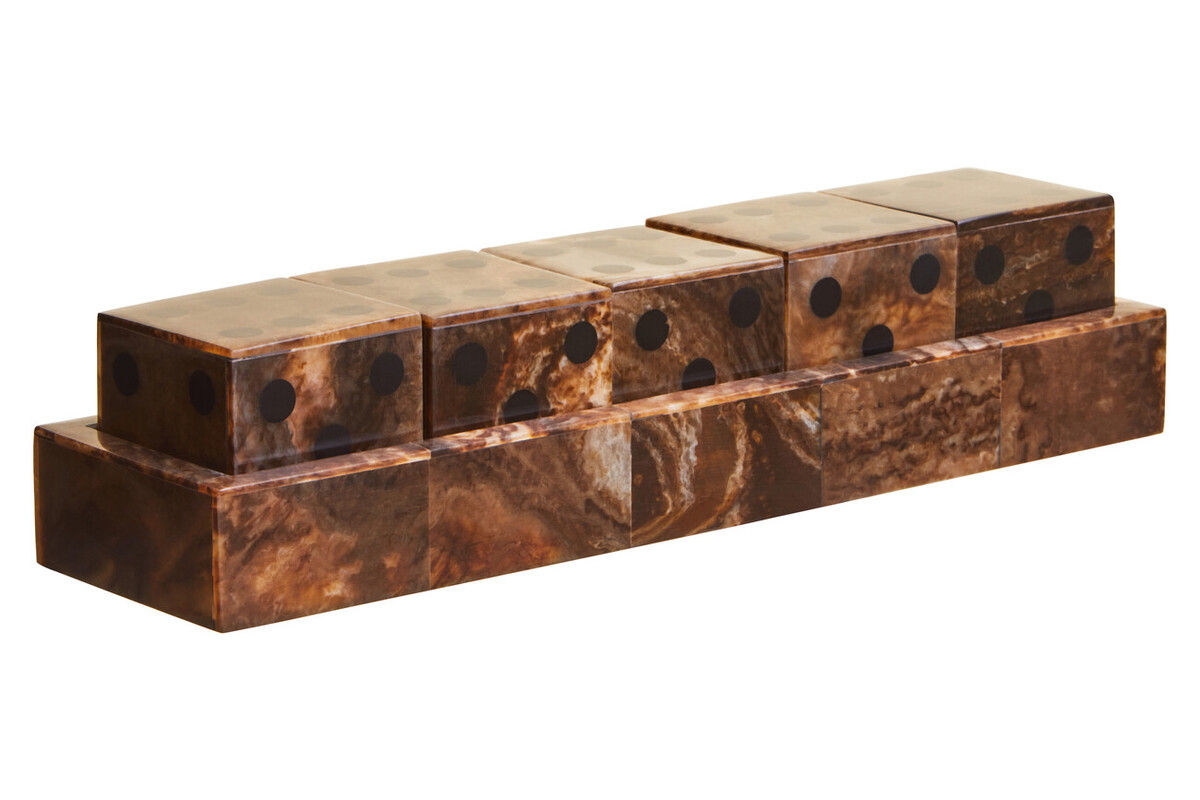 Selene Games Brown and Black Finish Five Dice Set