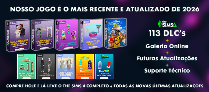 Nosso Jogo é o mais atualizado de 2026 e já conta com os últimos Kits e expansões lançados recentemente. Aproveite!