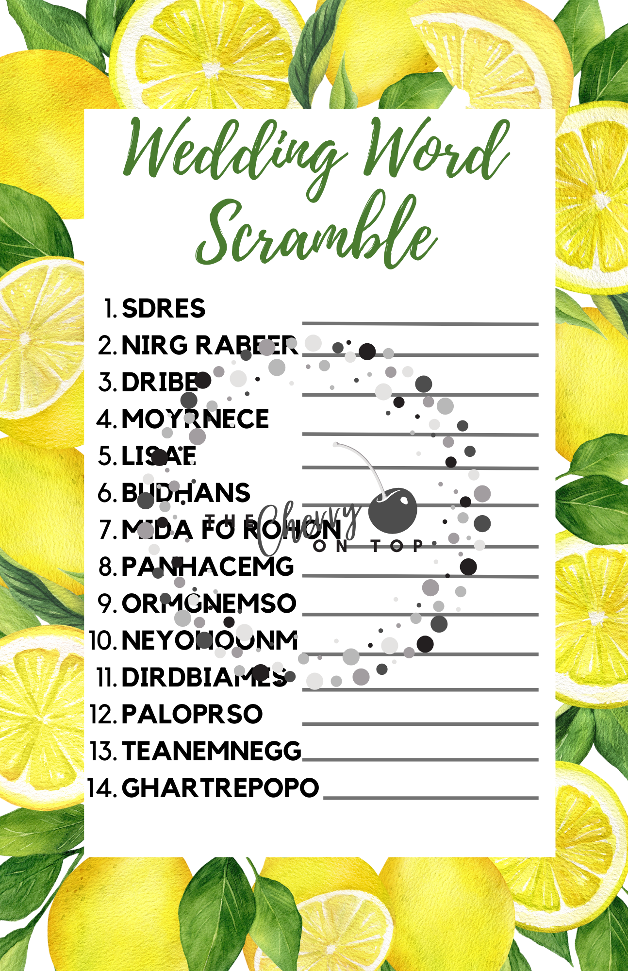 Lemon - word scramble