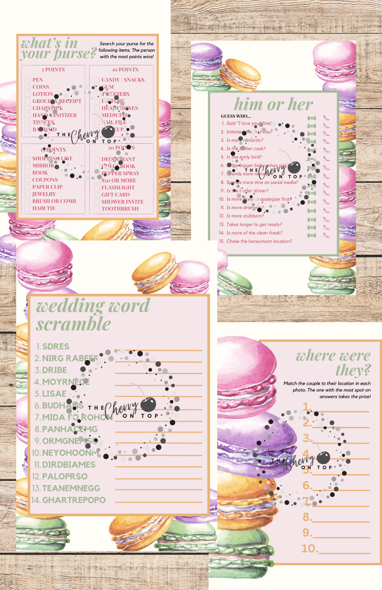 Colorful macaroons Pack of 7 Games