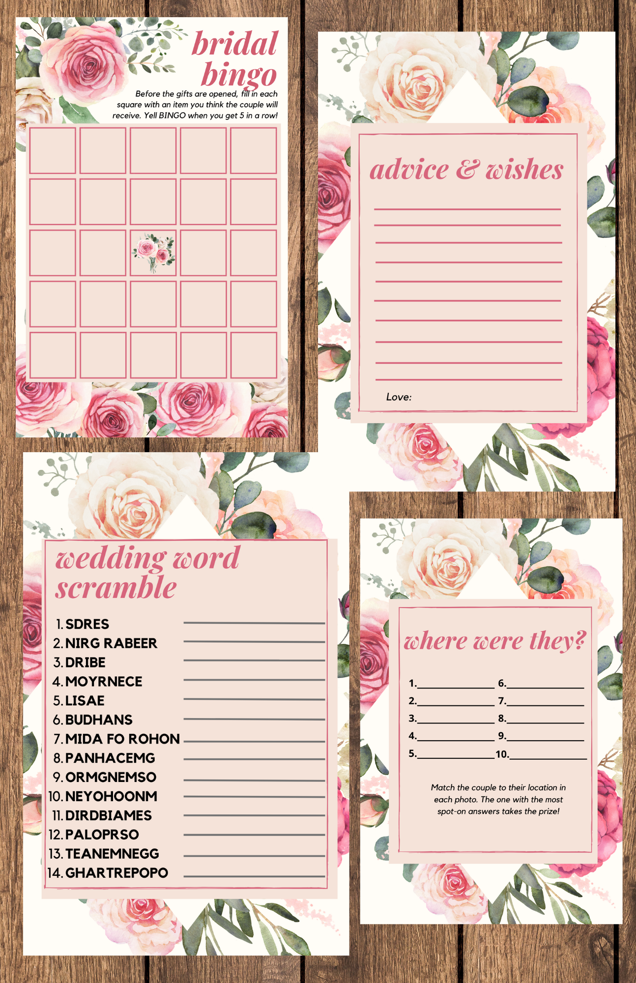 Pink Rose Pack of 7 games