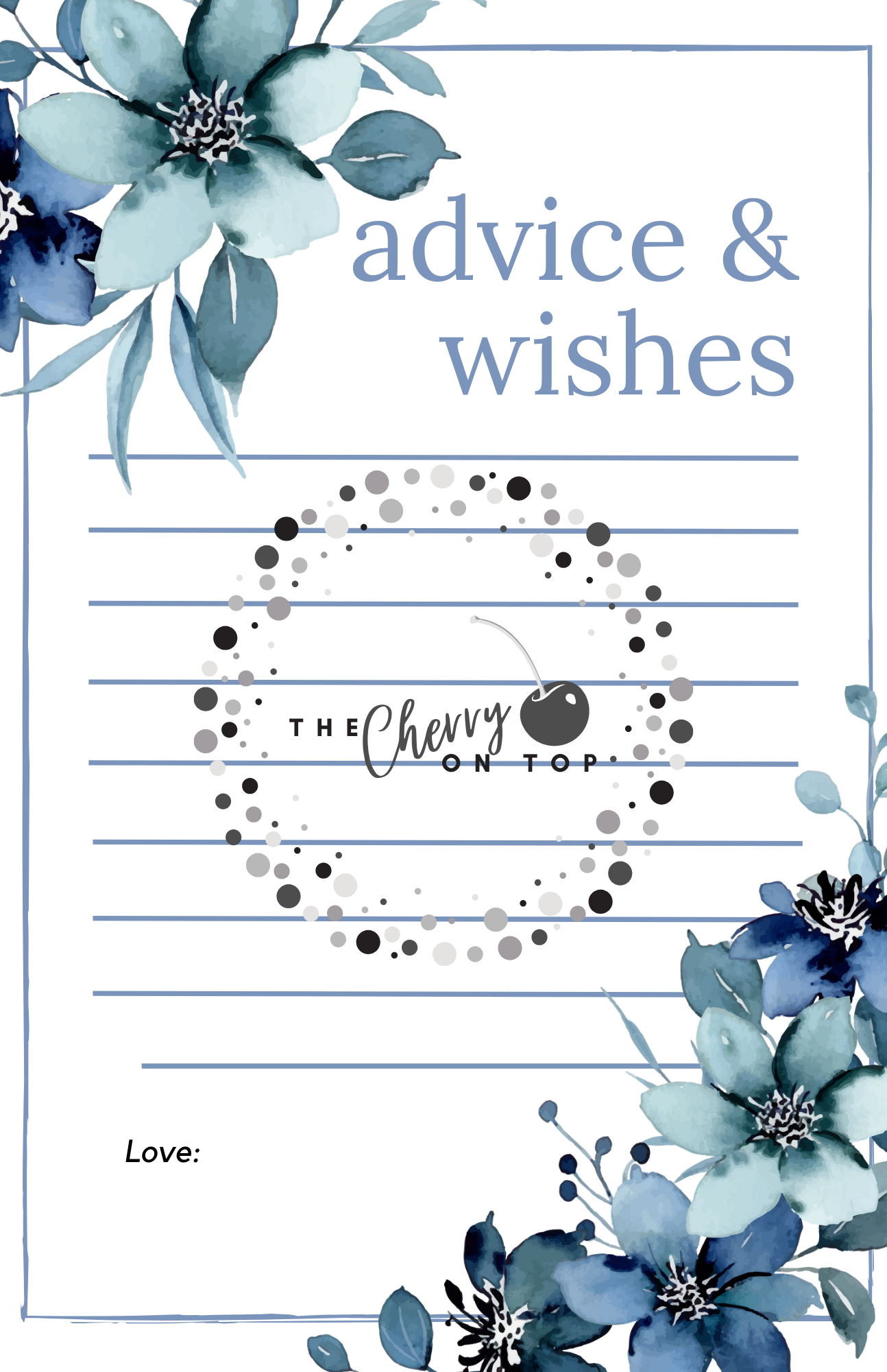 Blue floral - advice and wishes