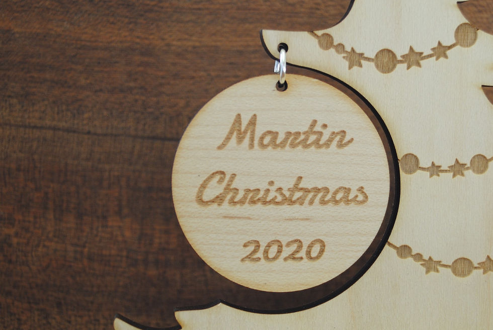 Thumbnail: Personalised Standing Christmas Tree ornament - Large, close up view