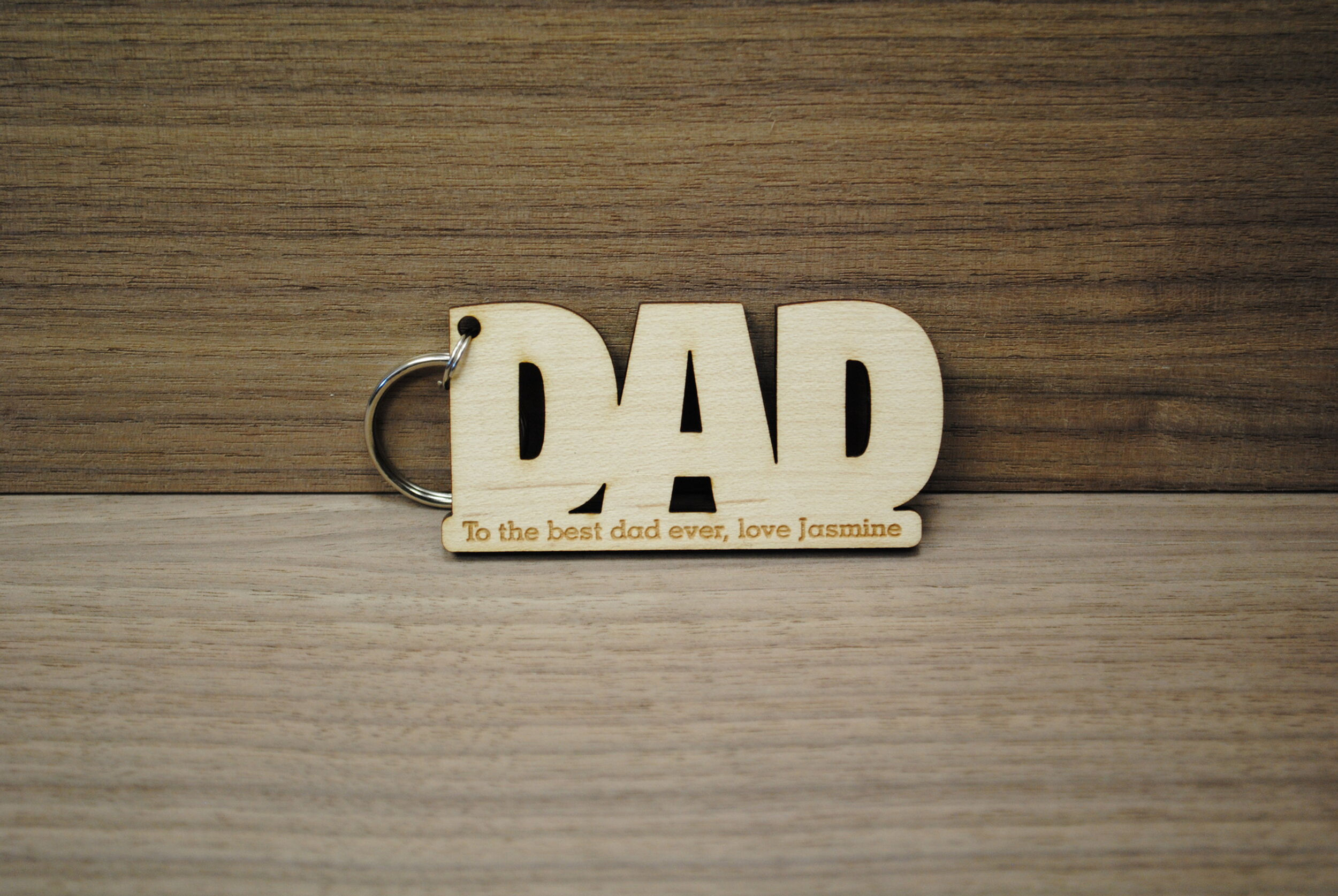 Personalised Dad Key Ring straight view