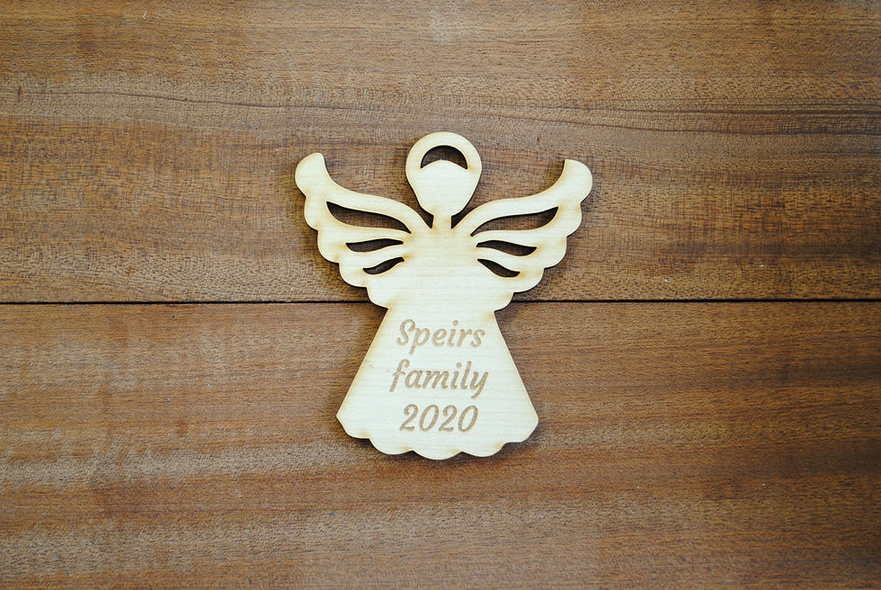 Personalised Christmas Bauble - Angel straight view