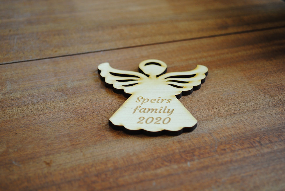 Personalised Christmas Bauble - Angel angled view