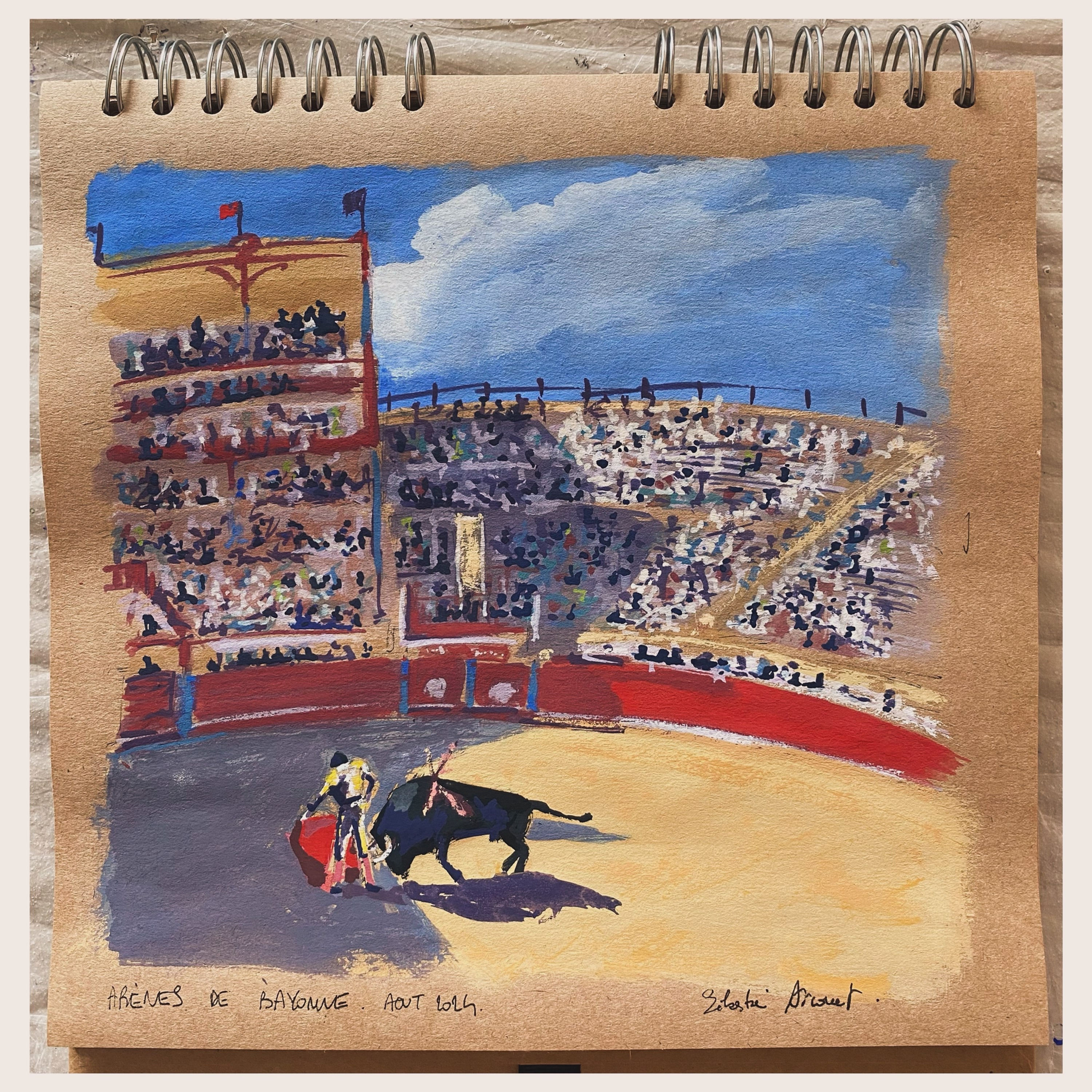 Les arènes de Bayonne - 24x24cm