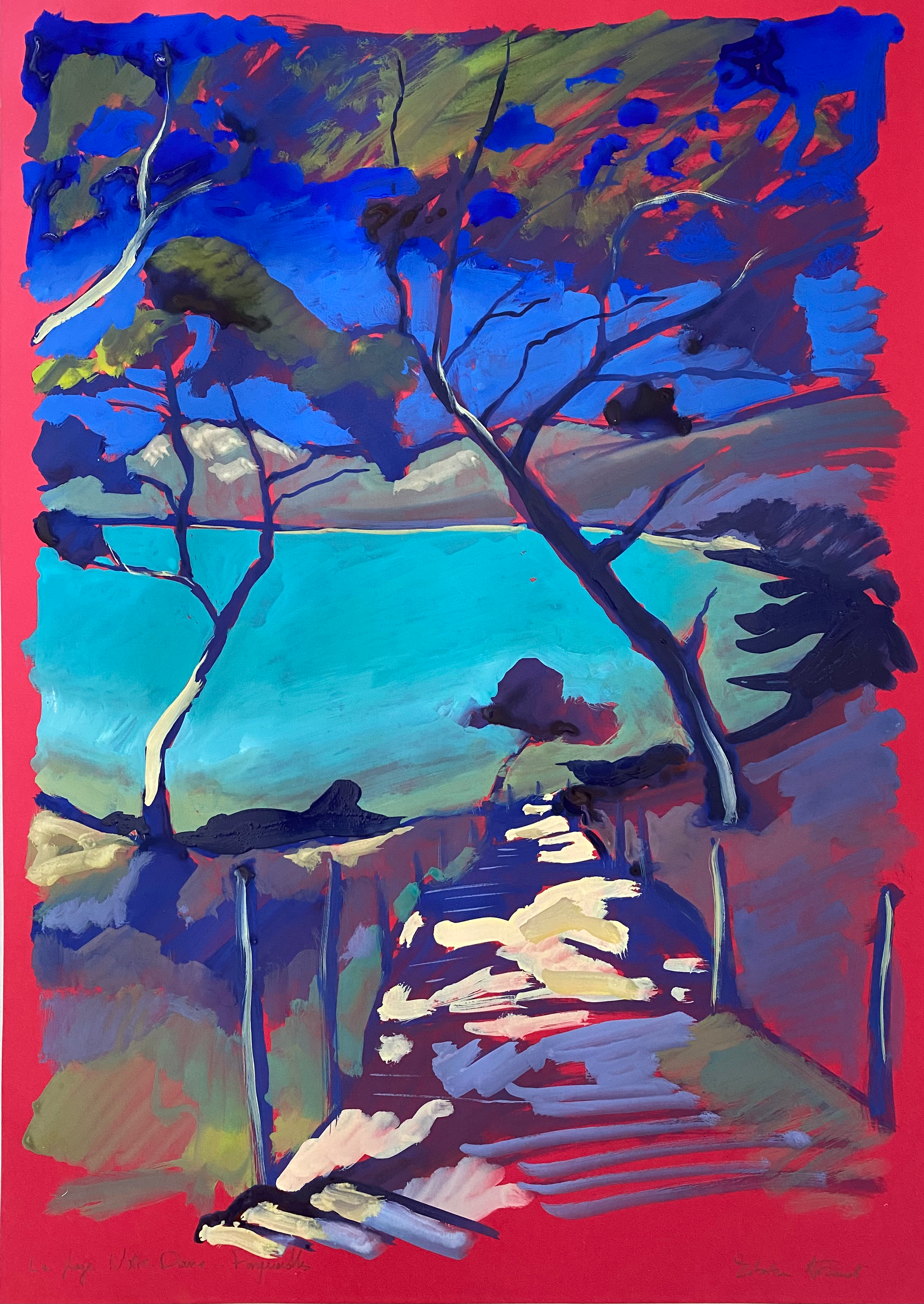 La plage Notre-Dame, Porquerolles - 70x50cm