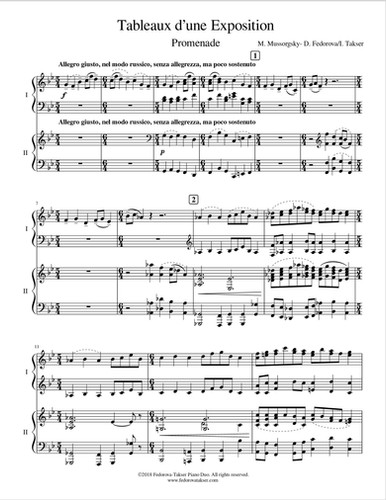 M. Mussorgsky Pictures at an Exhibition, Two PianoTranscription