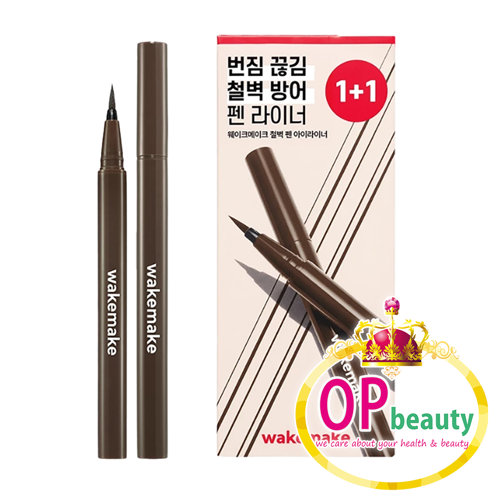 WakeMake 24小時防水防油持久眼線液筆 1+1套裝 #03 DARK BROWN