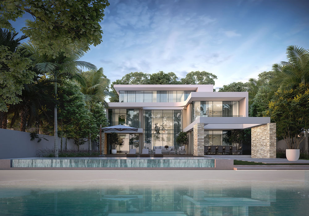Luxury villa at Siniya Island by Sobha with waterfront setting and modern architecture