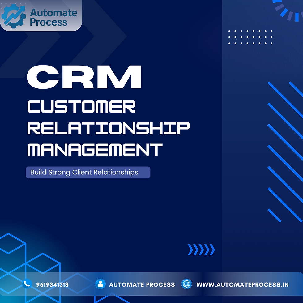 CRM software for customer relationship management and automation by Automate Process.