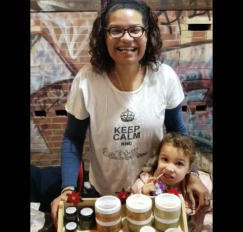 SaltZ&Co selling handmade bath products at Brickworks Winter Village