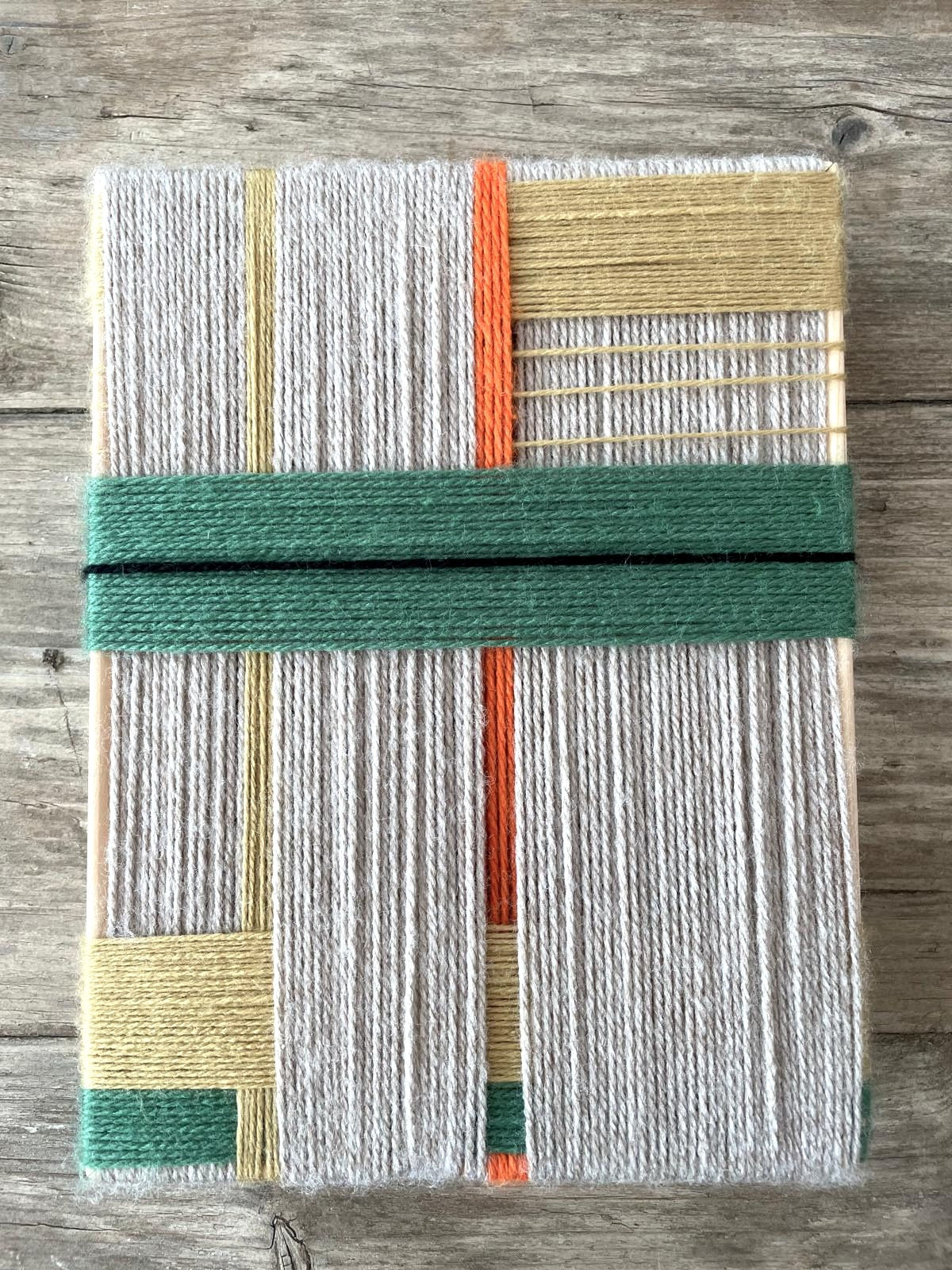 Woven wool wall art - Green & Yellow