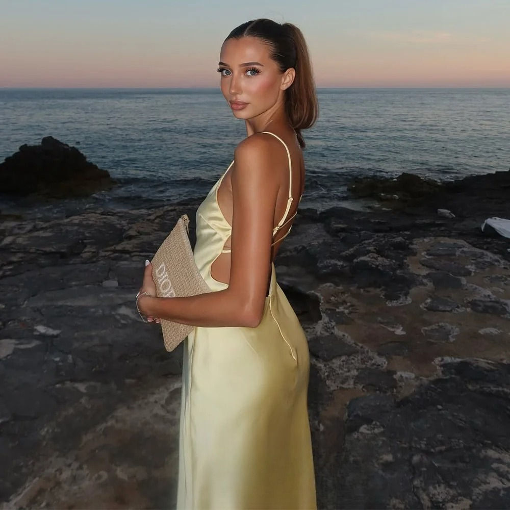 The Mayfair Backless Satin Slip Dress