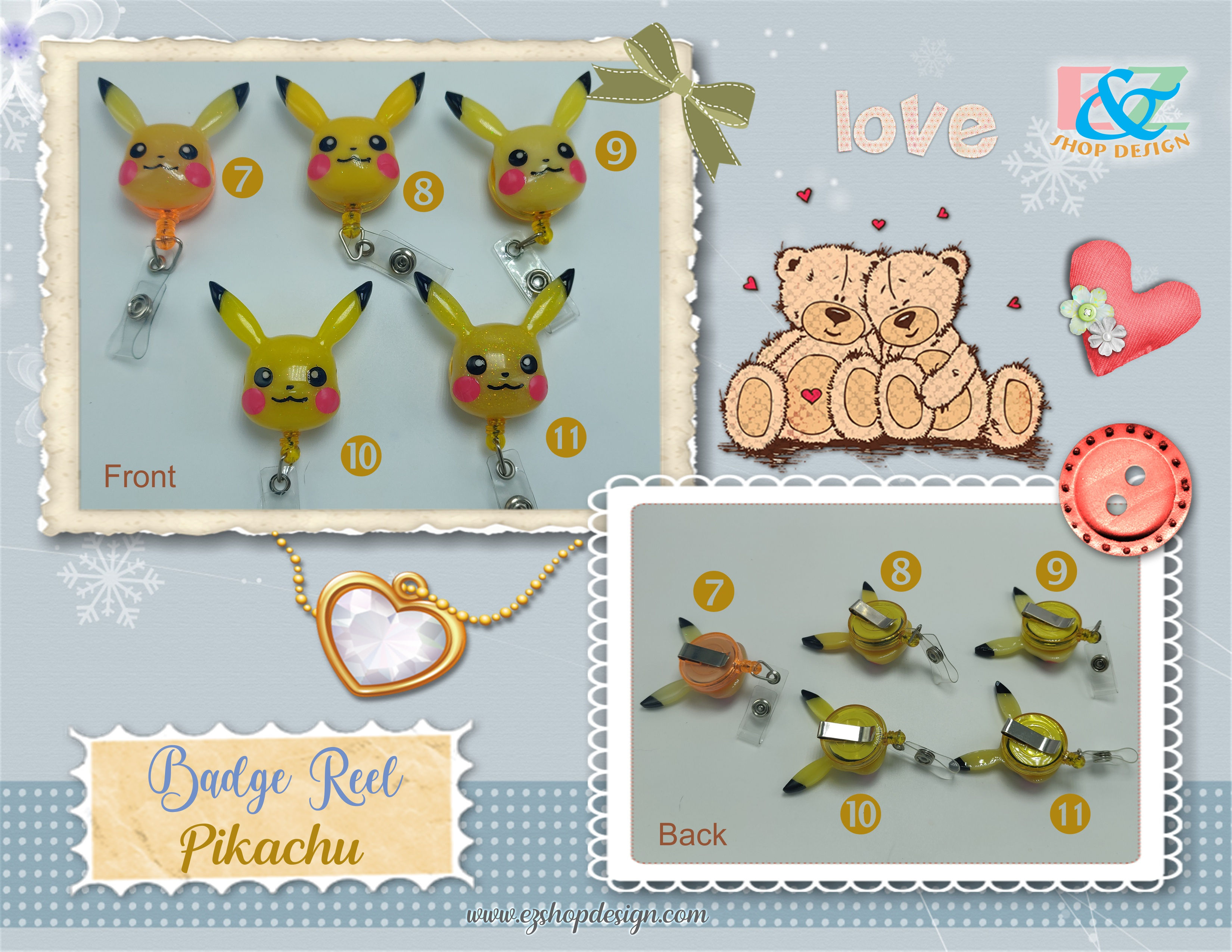 Retractable Badge Reel and ID badge holder | Pikachu