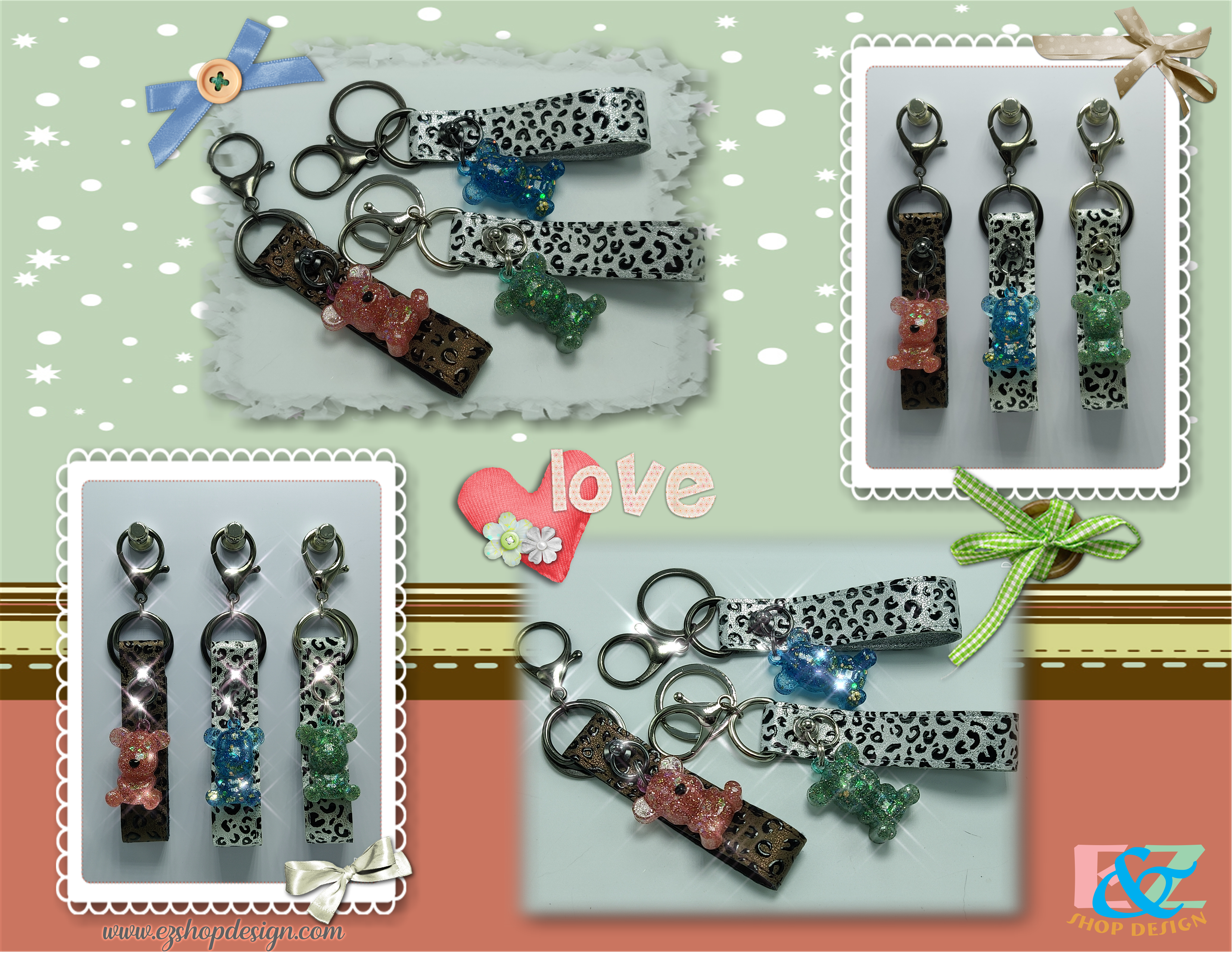 Cute charm attached to a Keychain (Key Fob)