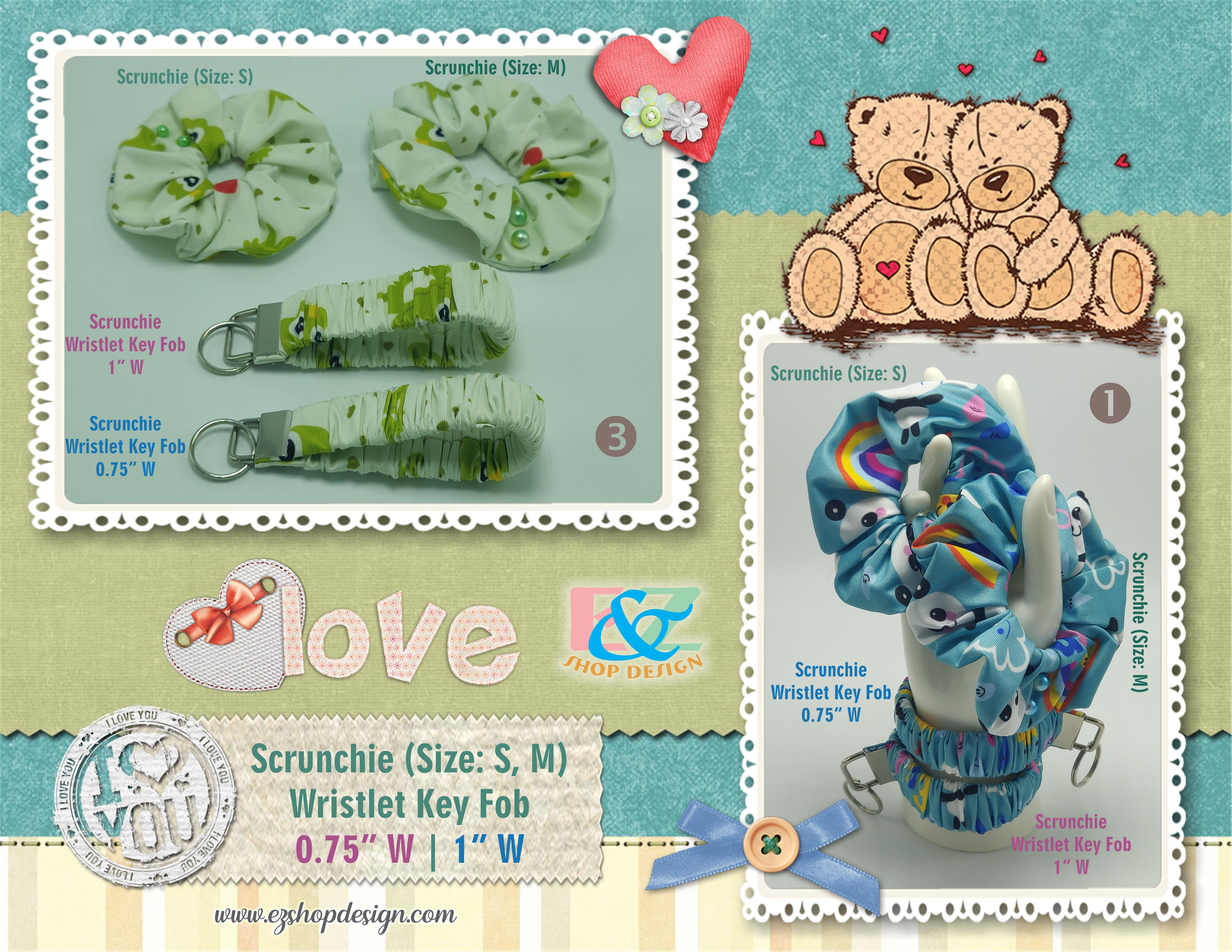 Scrunchie | Scrunchie Wristlet Keychain | Scrunchie Key Fob | Key Holder