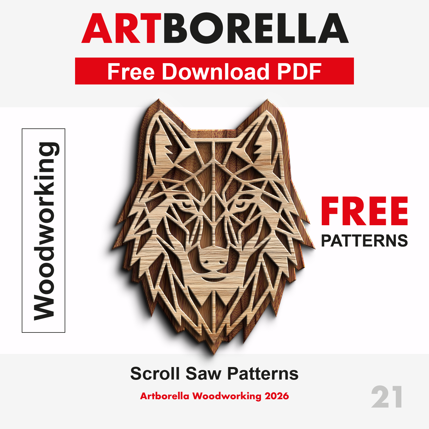 Wooden Wolf, Scroll Saw Patterns, Download PDF