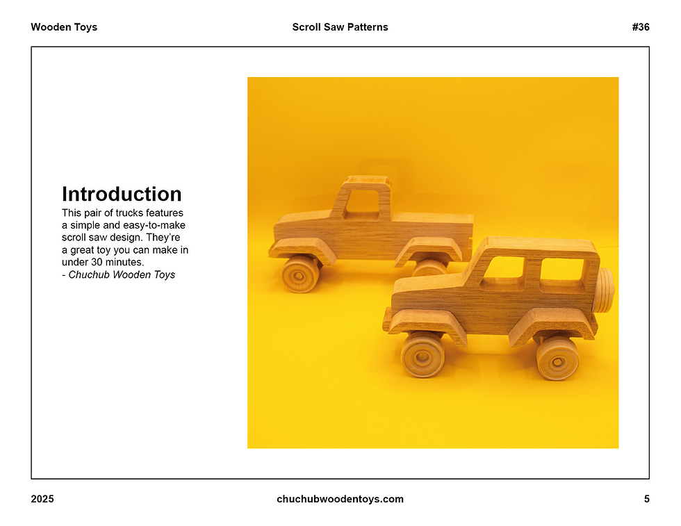 Thumbnail: Wooden Toy Plans, Wooden Jeep & Pickup Truck, Download PDF & SVG