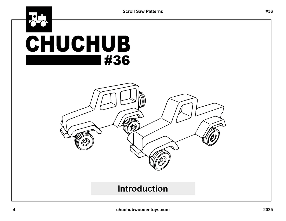 Thumbnail: Wooden Toy Plans, Wooden Jeep & Pickup Truck, Download PDF & SVG