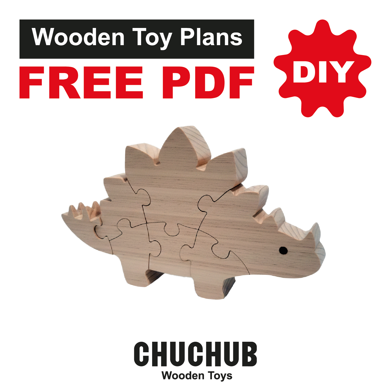Free Wooden Toy Plans, Wooden Dinosaur Puzzle, Download PDF & SVG