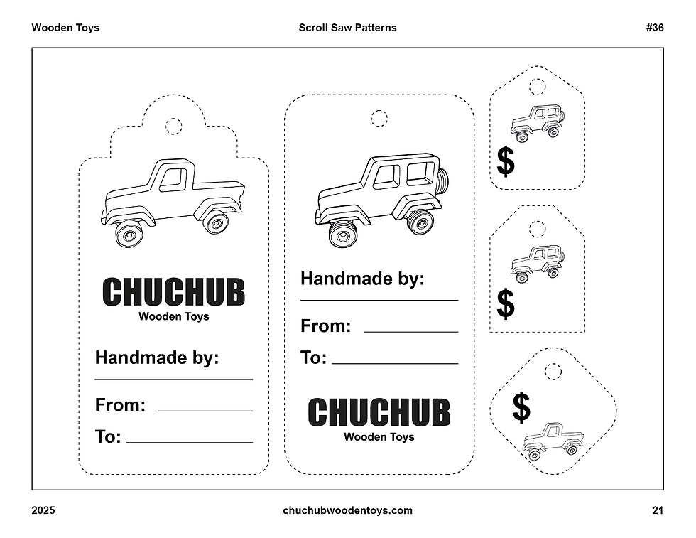 Thumbnail: Wooden Toy Plans, Wooden Jeep & Pickup Truck, Download PDF & SVG