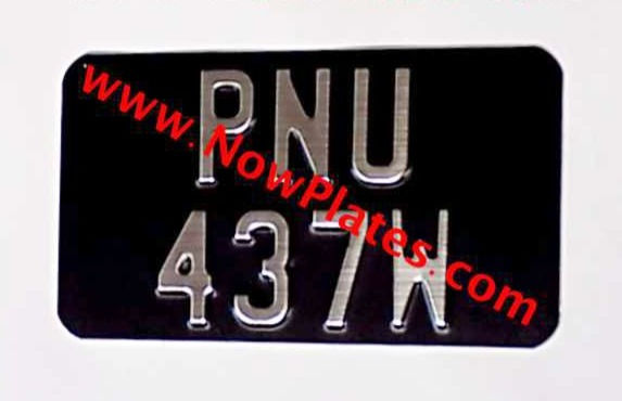 Thumbnail: Brushed Chrome or Silver Pressed Motorcycle Plate 7" x 4"ins