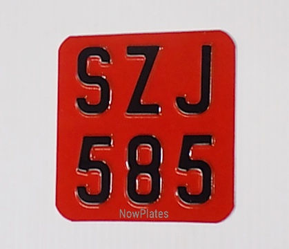 Pressed Motorcycle Plate with a Colour Choice 135 x 135mm