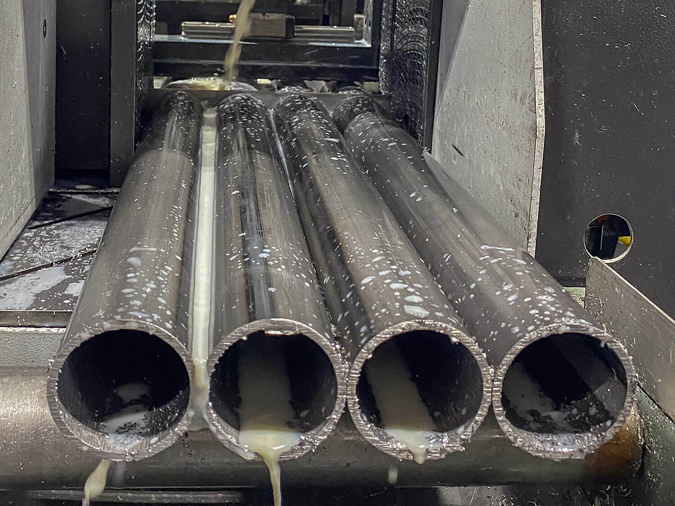 Metal tubes processed by a CNC machine