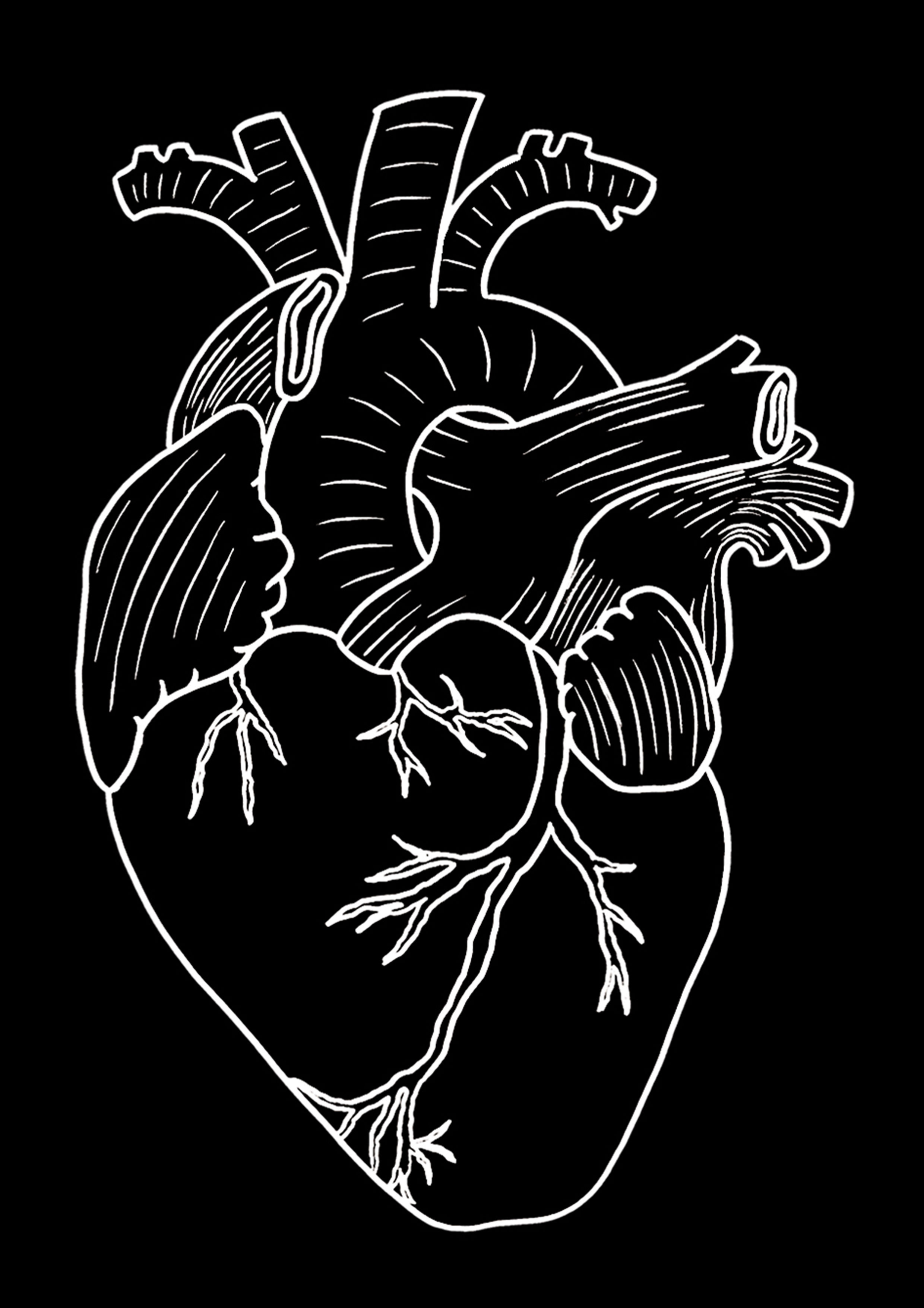 Heart A4 Print, Black (Digital)
