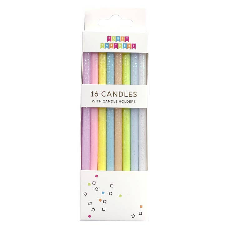 Pastel Rainbow Gradient 16 Candle Set