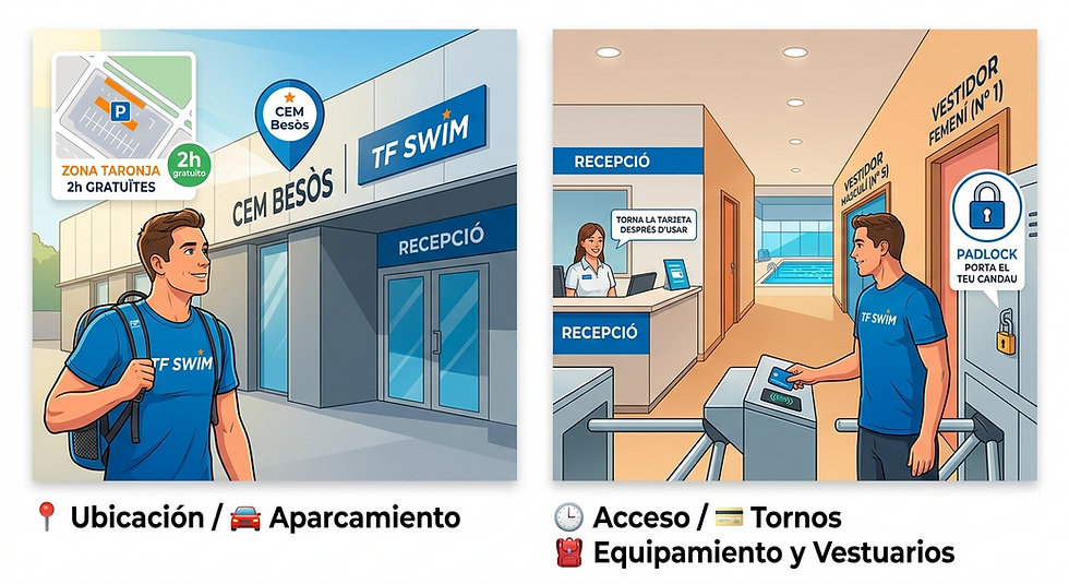 ¡Tu primera sesión con TF Swim! Guía rápida de llegada