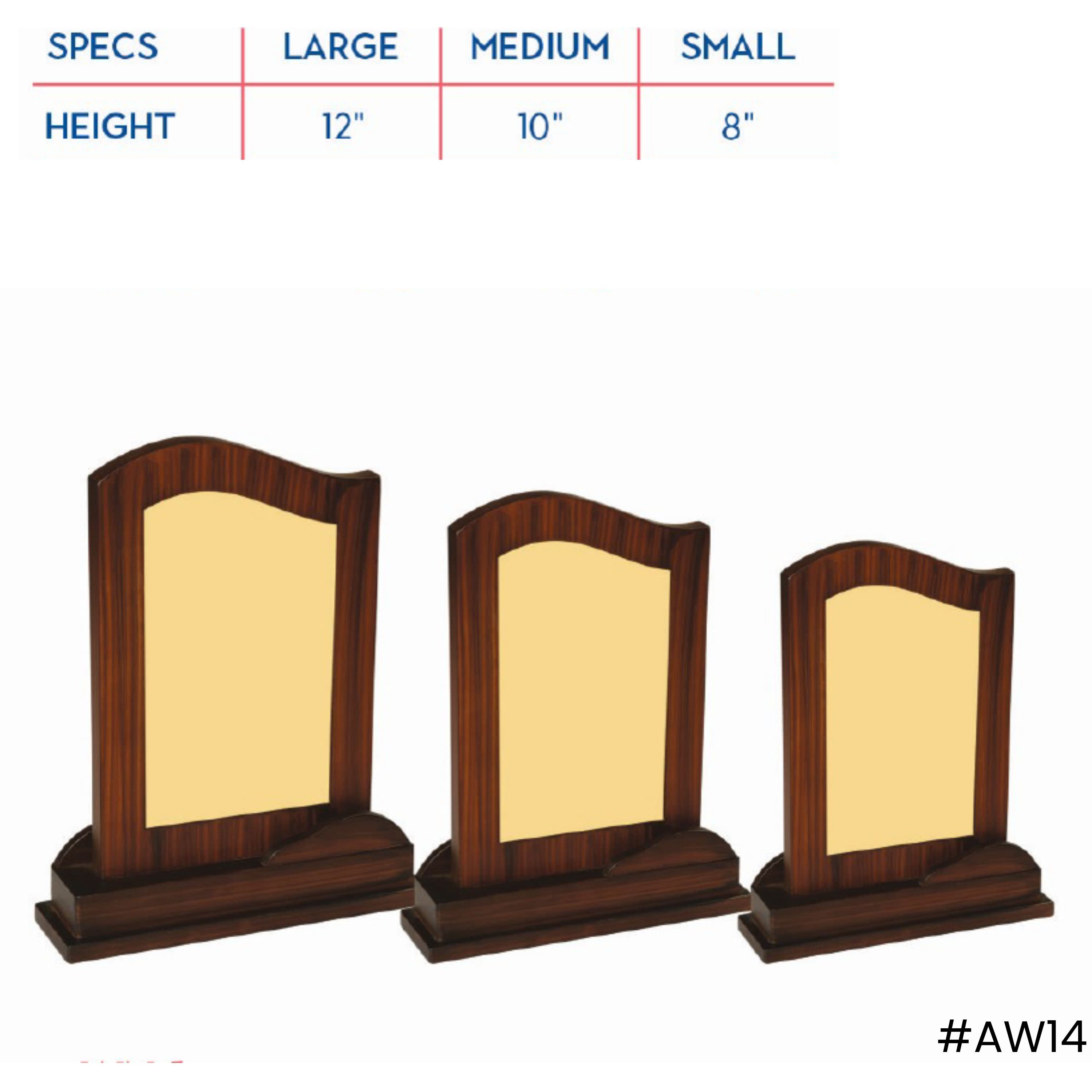 Modern Wave-Top Wooden Recognition Memento