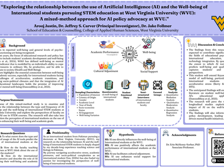 Exploring the relationship between AI and well-being of International students pursuing STEM majors at WVU: A mixed-method study for AI policy advocacy