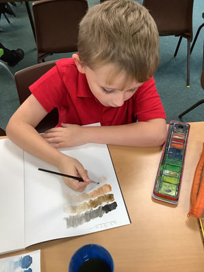 Watercolours in Class 7