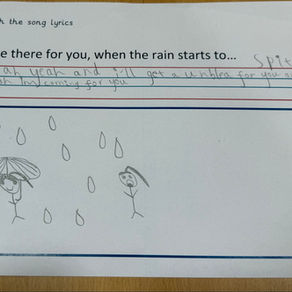 Exploring musical lyrics in Class 1!