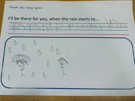 Exploring musical lyrics in Class 1!