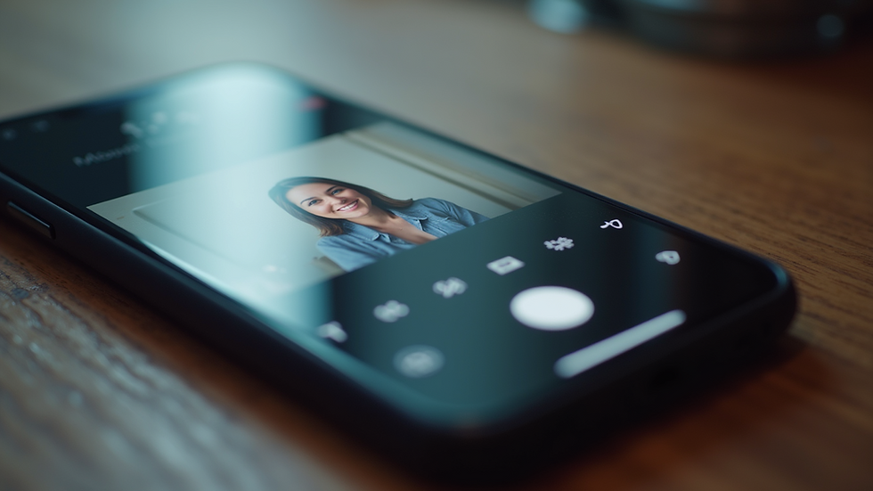 Close-up view of a smartphone showing a live video session