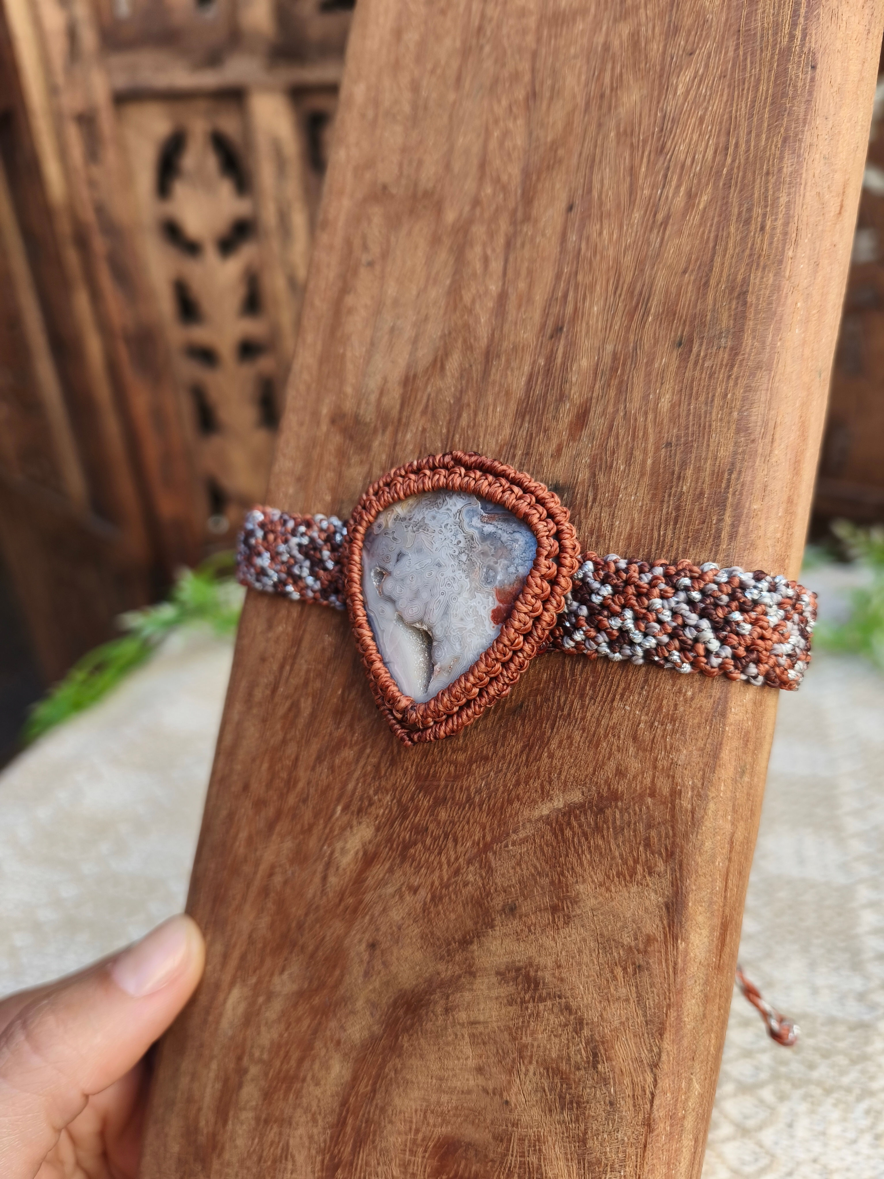 Pulseira de àgata Cinza