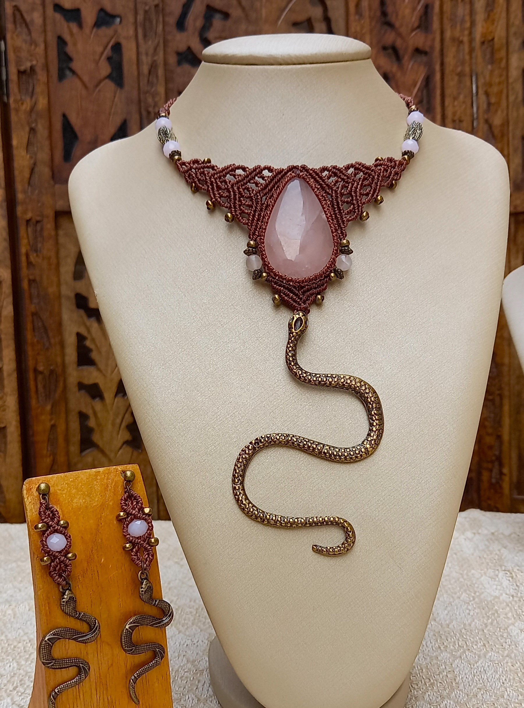 Conjunto “ Kundalini ” de Quartzo Rosa
