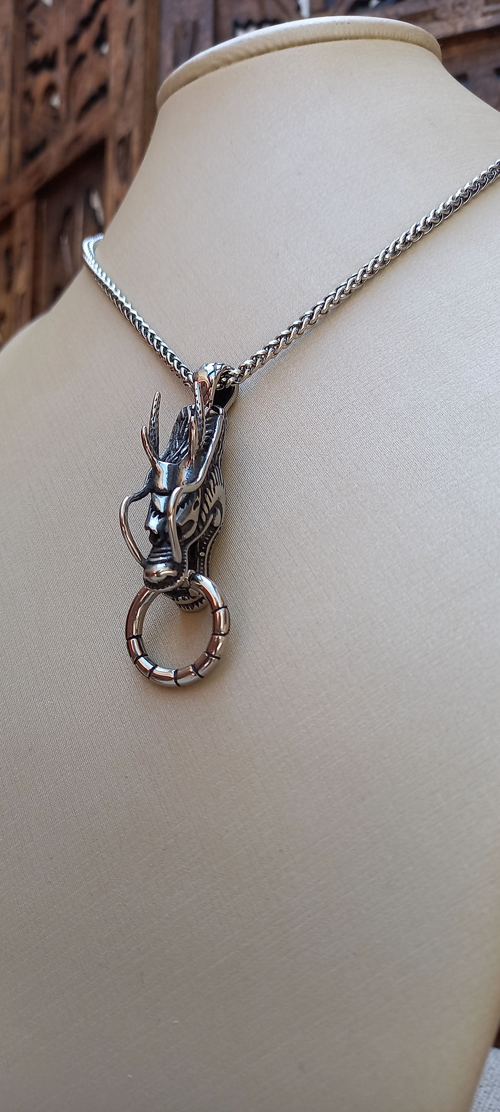 Miniatura: Loong Dragão Chines - Pingente de aço