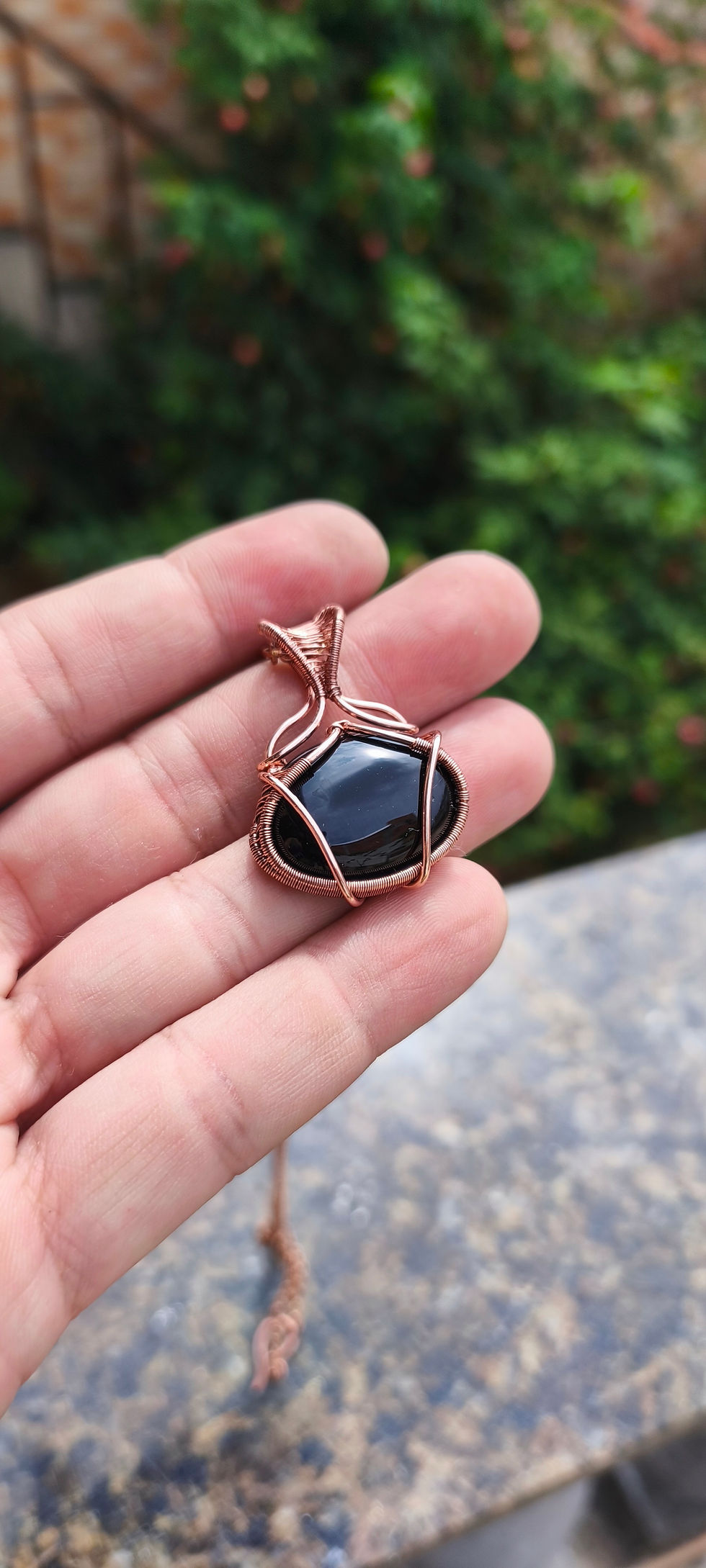 Miniatura: Khorim - Pingente de cobre com pedra