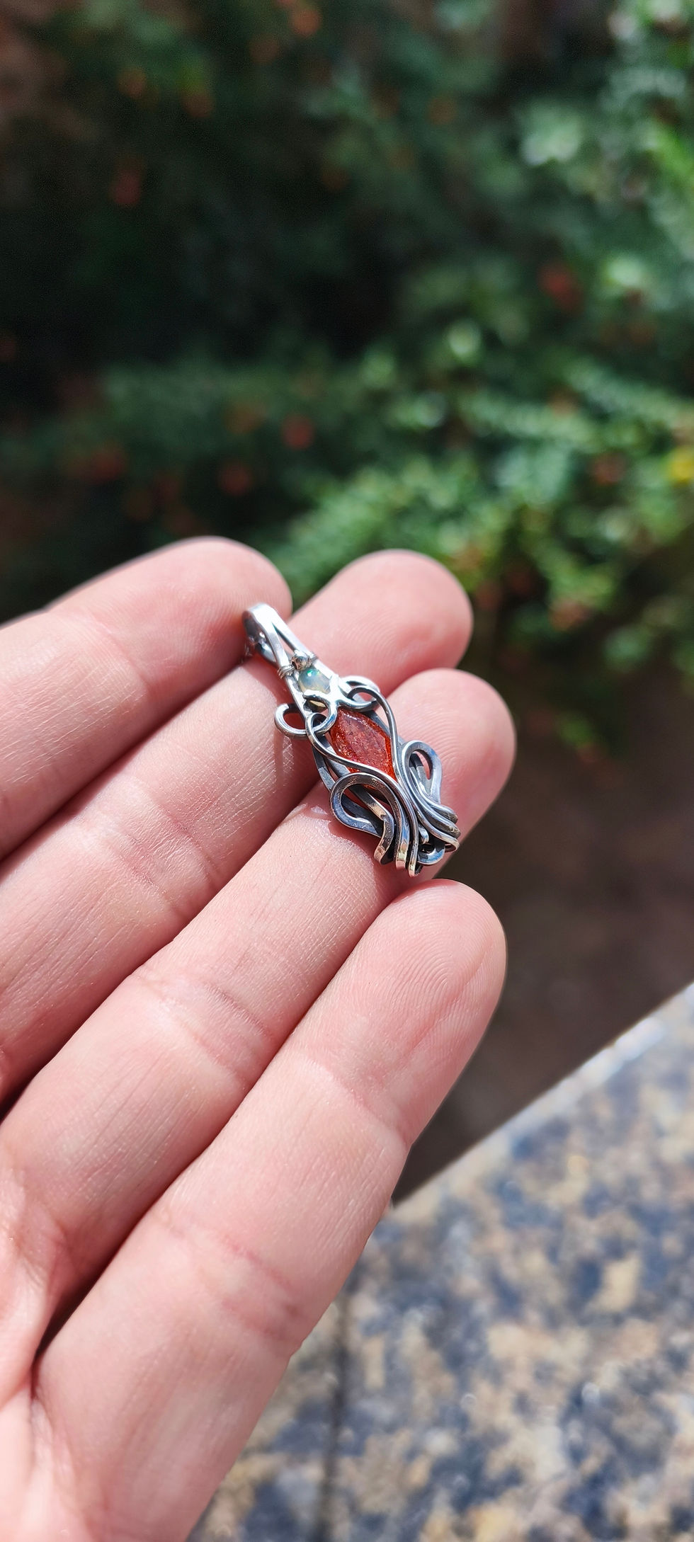 Miniatura: Pingente - Pedra do Sol e Opala da Etiópia - Prata 950