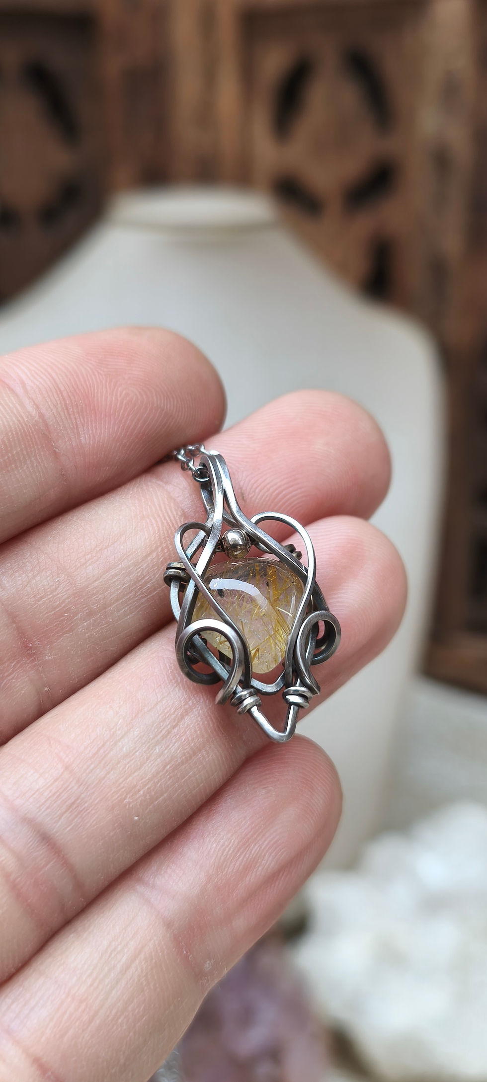 Miniatura: Pingente Quartzo Rutilado - Prata 950
