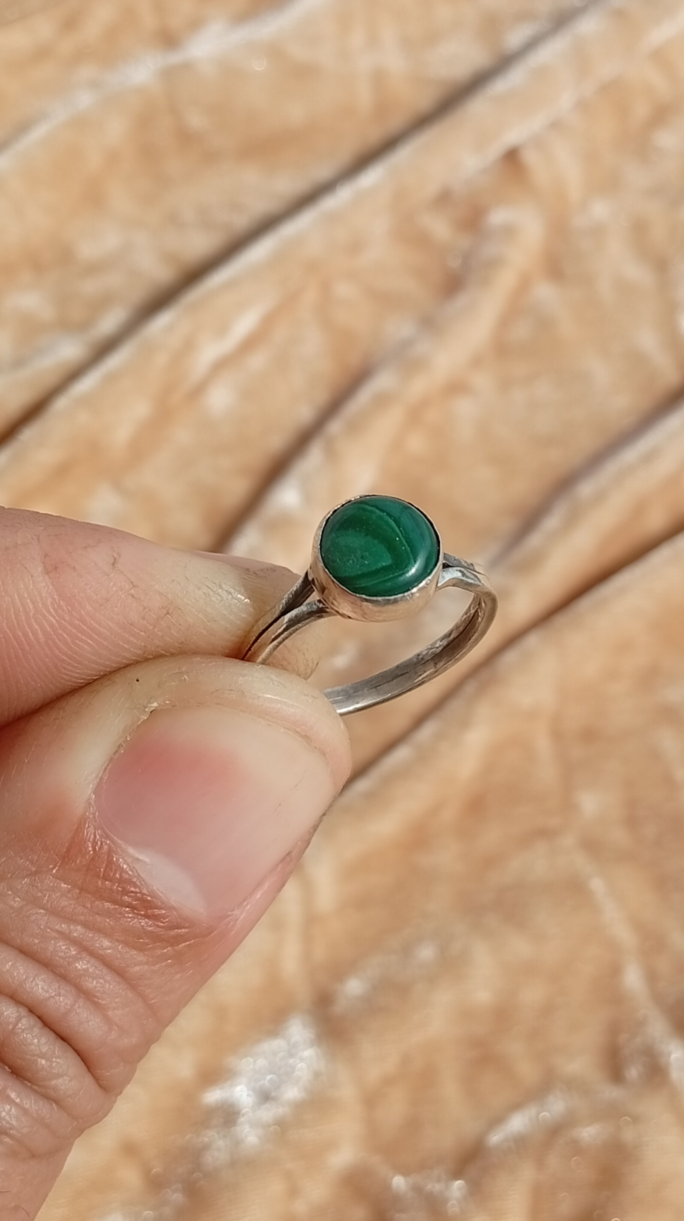 Anel Malaquita - Prata 950