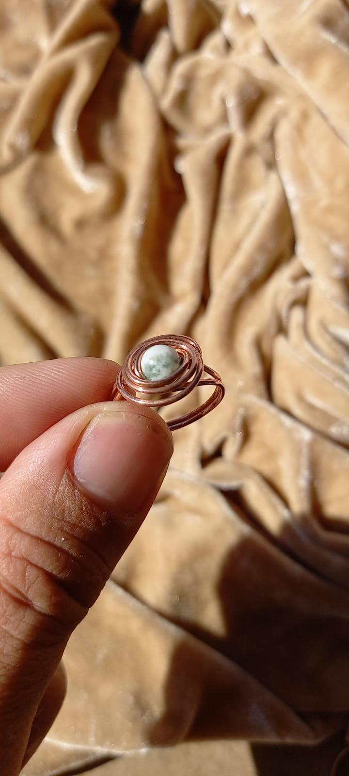 Miniatura: Anel cobre com pedra