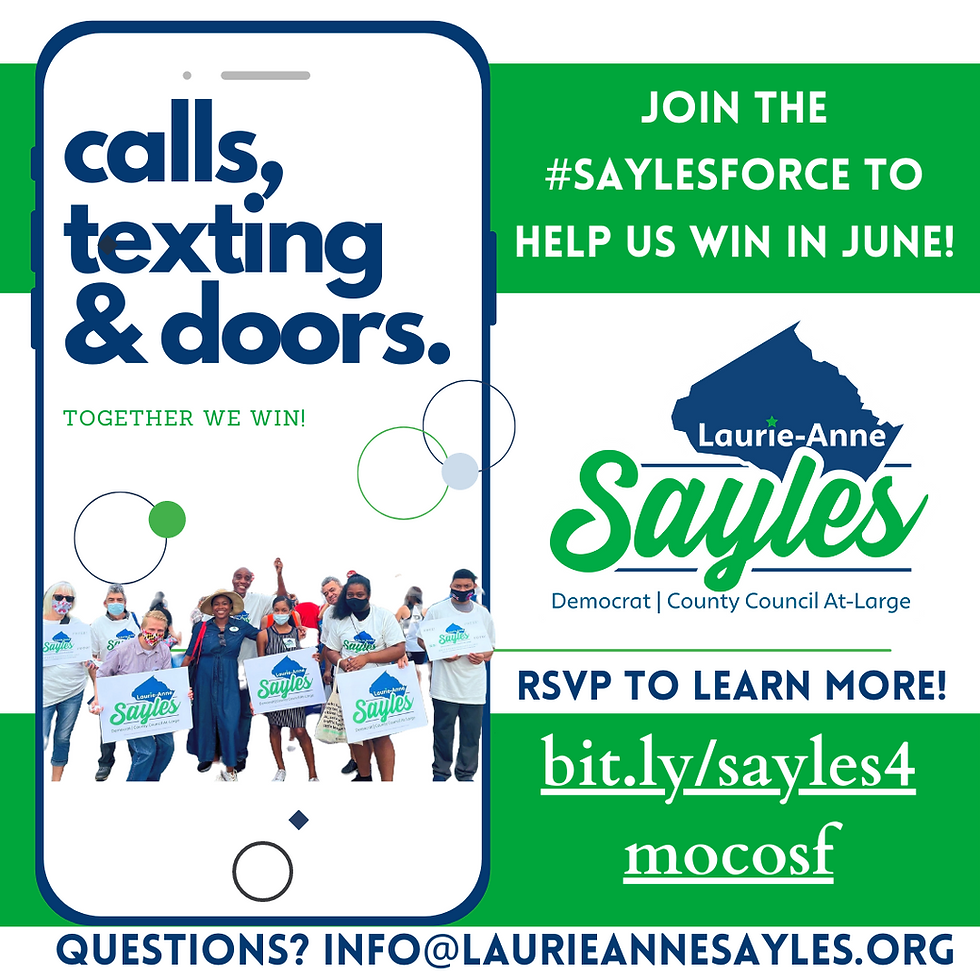 Sayles for Montgomery County #SaylesForce Interest Meeting