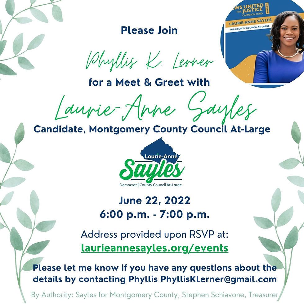 Sayles for Montgomery County Meet & Greet