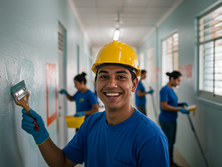 Santa Luzia realiza mutirão de limpeza e pintura em escolas antes do segundo semestre letivo